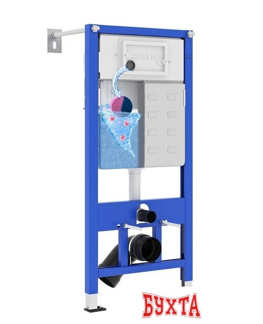 Инсталляция для унитаза Roxen StounFix Dual Fresh 710200 с удлиненными креплениями в комплекте и встр. контейнером для гигиенических таблеток (аромадозатор) 3