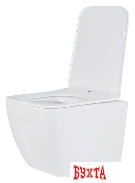 Унитаз подвесной Roxen Cube One Rimless 6 в 1 StounFix Dual Fresh 543879 (кнопка: черный матовый) 5