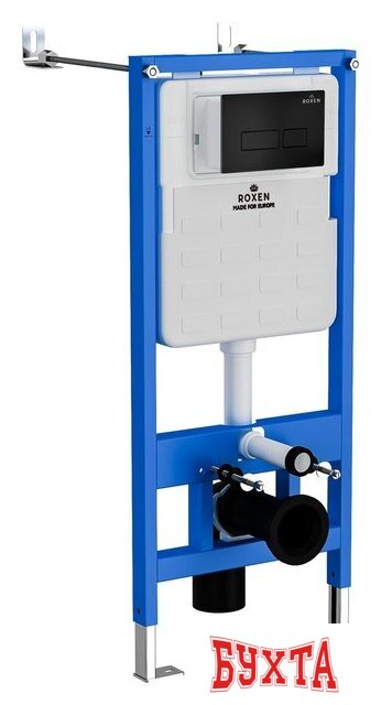 Унитаз подвесной Roxen Porto One Rimless 6 в 1 StounFix Dual Fresh 580109 (кнопка: черный матовый) 3