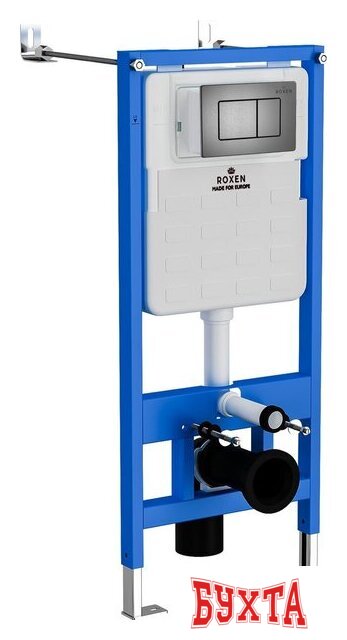 Унитаз подвесной Roxen Cube Bidet One Rimless 6 в 1 StounFix Dual Fresh 623444 (оружейная сталь/металл) 3