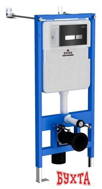 Унитаз подвесной Roxen Cube Bidet One Rimless 6 в 1 StounFix Dual Fresh 649838 (чёрное стекло) 3