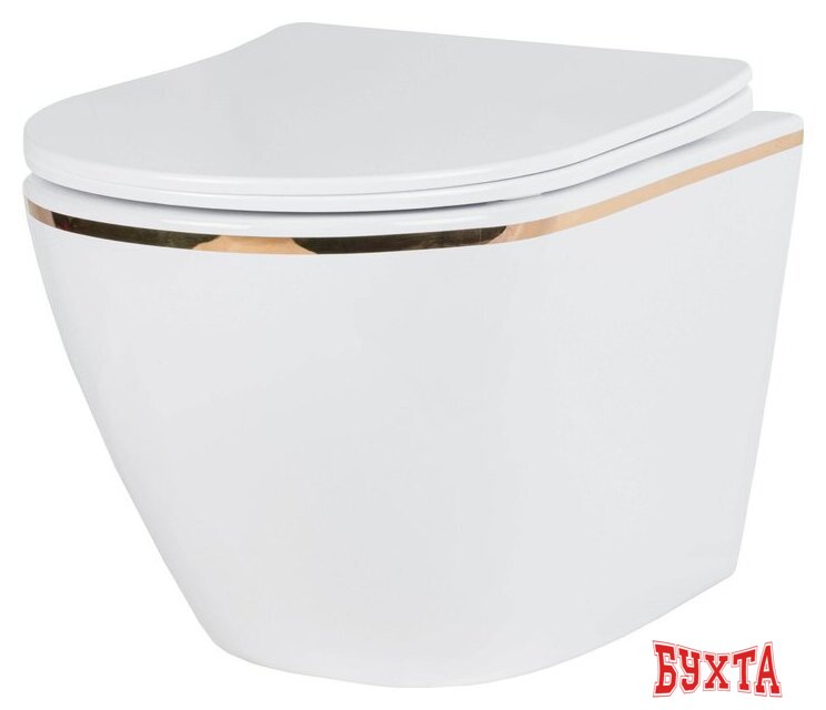 Унитаз подвесной Roxen Antares Gold в комплекте с инсталляцией StounFix Dual Fresh 6 в 1 850609 (кнопка: белый глянец) 5