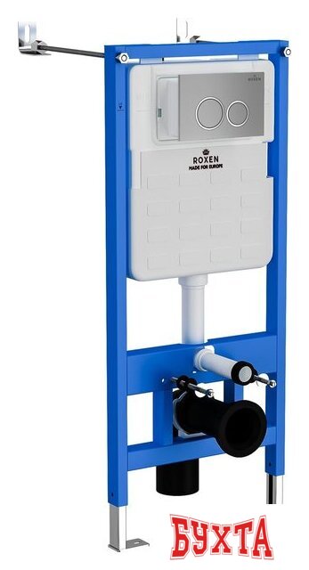 Унитаз подвесной Roxen Simple Compact в комплекте с инсталляцией StounFix Dual Fresh 6 в 1 915792 (кнопка: хром матовый) 4