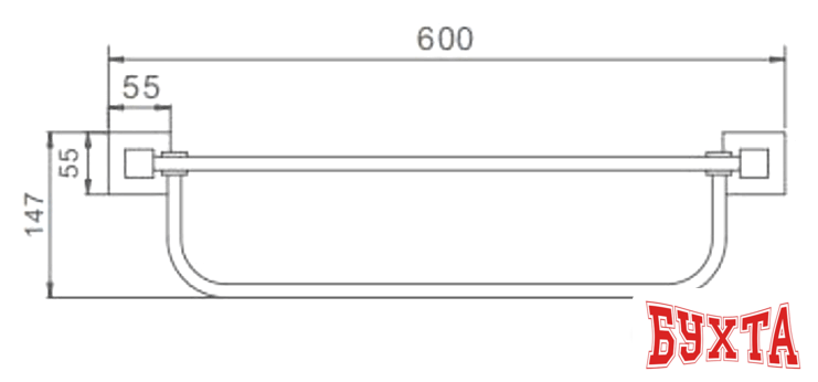 Полка для полотенца Ledeme L71824 2