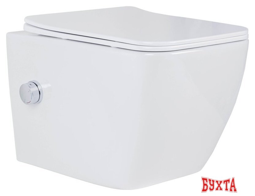 Унитаз подвесной Roxen Cube bidet в комплекте с инсталляцией StounFix Dual Fresh 6 в 1 966682 (кнопка: бежевый) 5