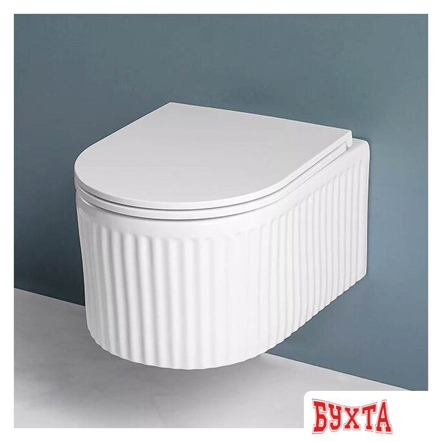 Унитаз подвесной Roxen Royal Matt в комплекте с инсталляцией StounFix Dual Fresh 6 в 1 968299 (кнопка: брашированное золото) 5