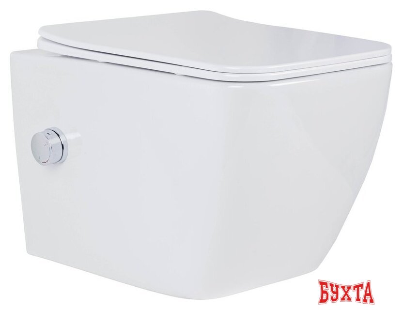Унитаз подвесной Roxen Cube bidet в комплекте с инсталляцией StounFix Dual Fresh 6 в 1 968439 (кнопка: сатин) 3