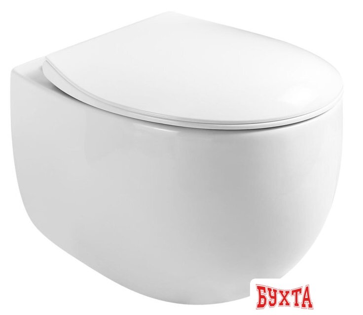 Унитаз подвесной Roxen Egg в комплекте с инсталляцией StounFix Dual Fresh 6 в 1 968475 (кнопка: брашированное золото) 3