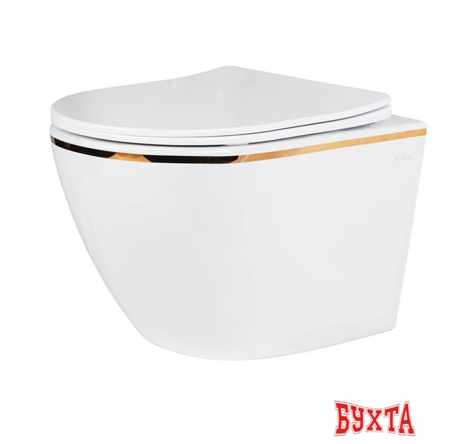Унитаз подвесной Roxen Antares Gold 530110-01G Rimless Soft Close 4