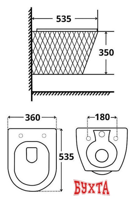 Унитаз подвесной Roxen Vine Tornado 530225-01 2