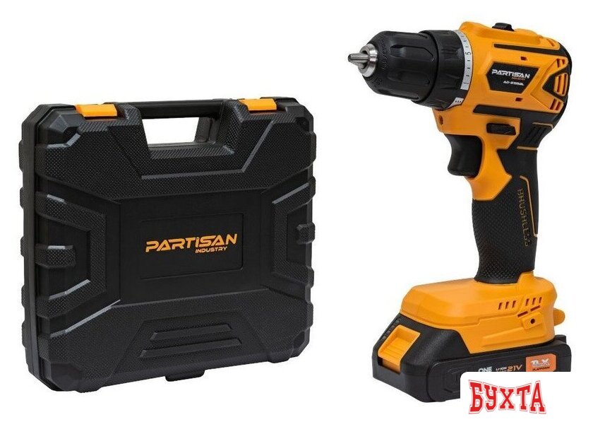 Дрель-шуруповерт Partisan AD-2155BL (с 2-мя АКБ, кейс)