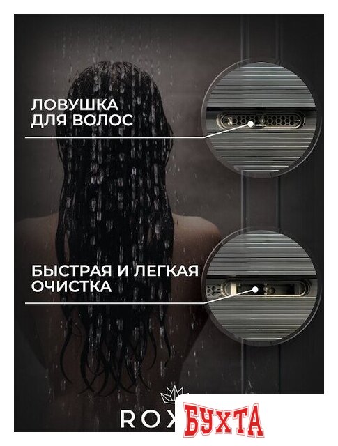 Трап/канал Roxen Razor Gun metal 910100GM 3