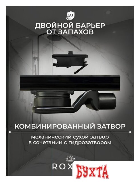 Трап/канал Roxen Slim GunMetal 91060-60GM 5