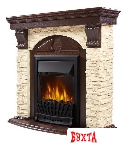 Портал Firelight Torre Classic (камень слоновая кость/шпон темный дуб) 2