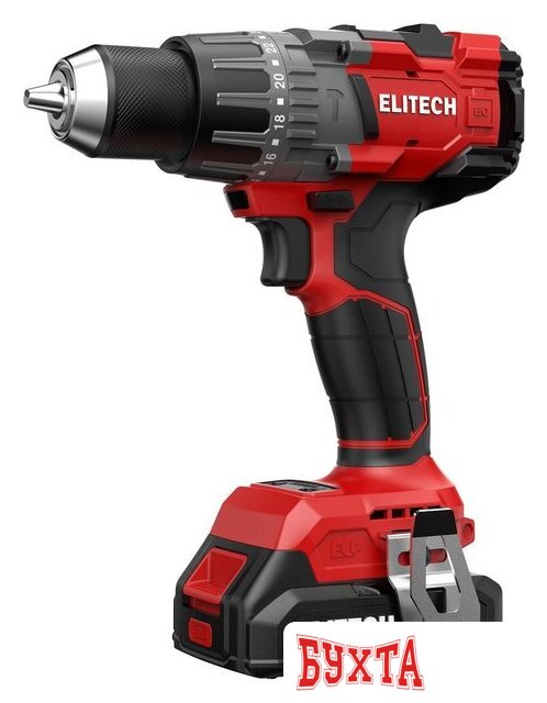 Ударная дрель-шуруповерт ELITECH ДА 21УБЛ2 E2201.048.01 (с 2-мя АКБ, кейс)