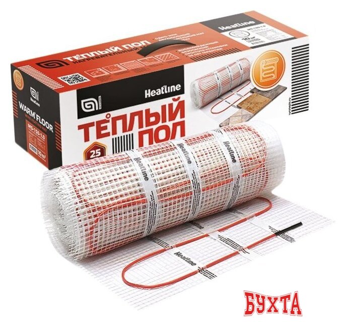 Нагревательный мат Heatline MS 12 кв.м. 1800 Вт