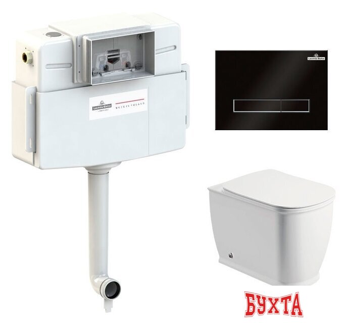 Унитаз приставной Lavinia Boho Relfix Bell Pro Set 4 в 1 77060214 (черное стекло)