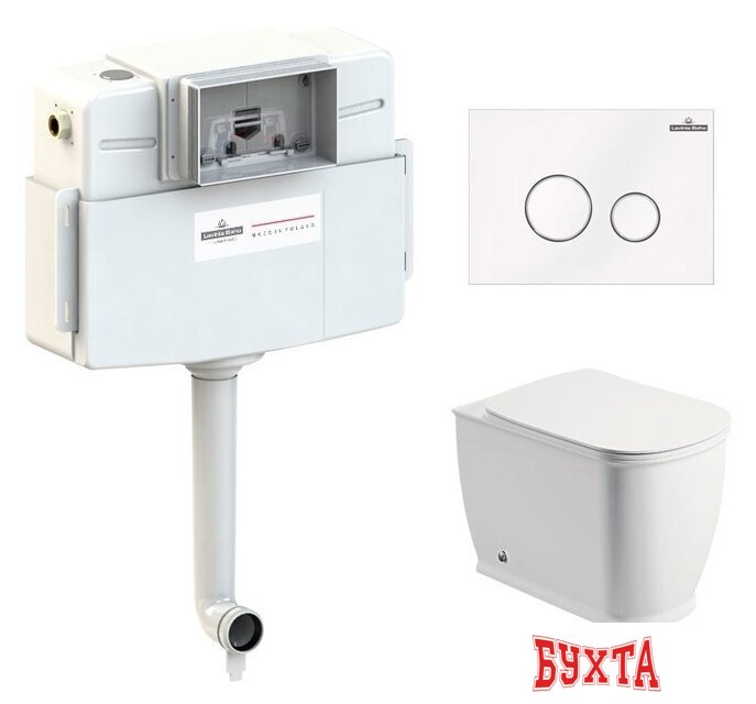 Унитаз приставной Lavinia Boho Relfix Bell Pro Set 4 в 1 77060215 (белое стекло) 1