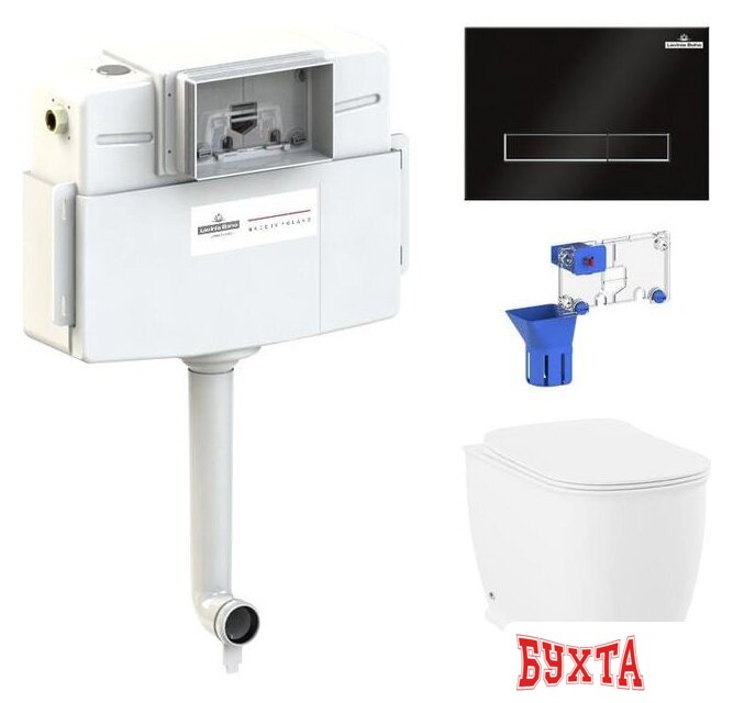 Унитаз приставной Lavinia Boho Relfix Bell Pro 5 в 1 87060214 (черное стекло)