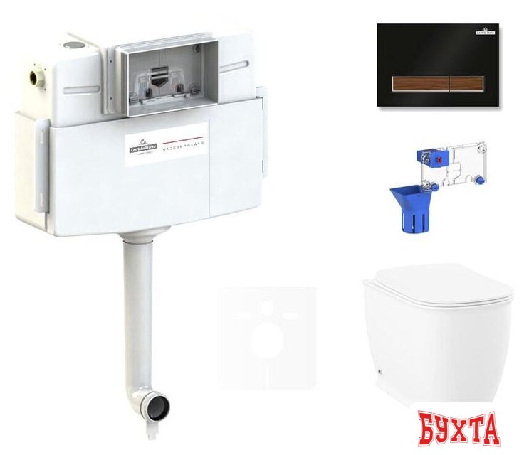 Унитаз приставной Lavinia Boho Relfix Bell Pro 5 в 1 87551005 (черный/темное дерево пластик) 1