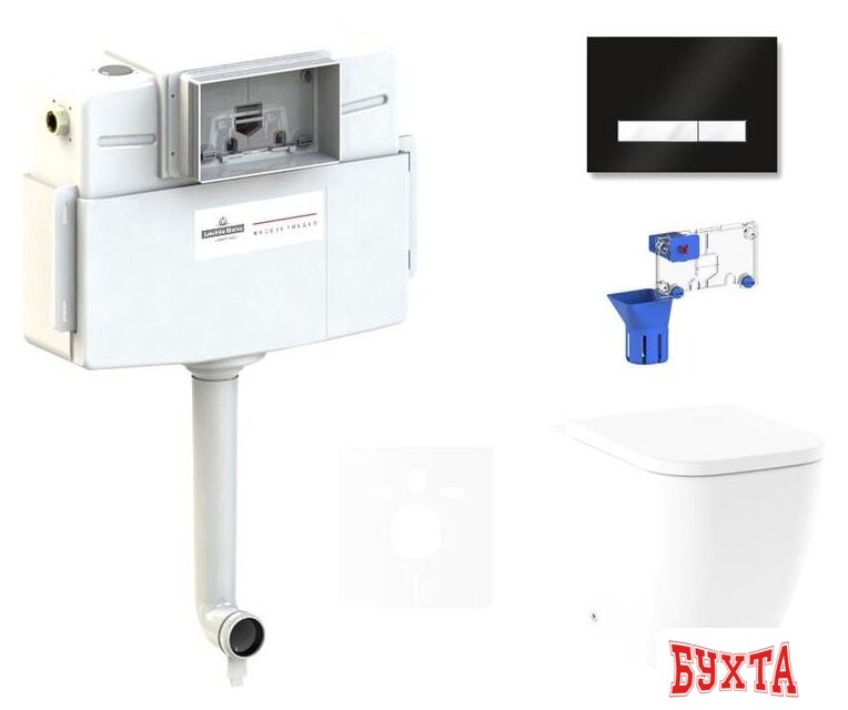 Унитаз приставной Lavinia Boho Relfix One 5 в 1 87551024 (черный/белый стекло) 1