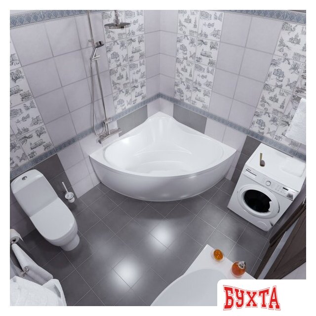 Ванна Triton Троя 150x150 (с каркасом, экраном и сифоном) 4