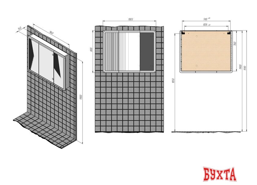 Мебель для ванных комнат Briz Шкаф зеркальный Эстель 100 5