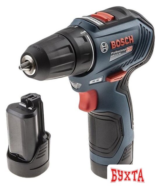 Дрель-шуруповерт Bosch GSR 12V-30 Professional 06019G9000 (с 2-мя АКБ, кейс) 2