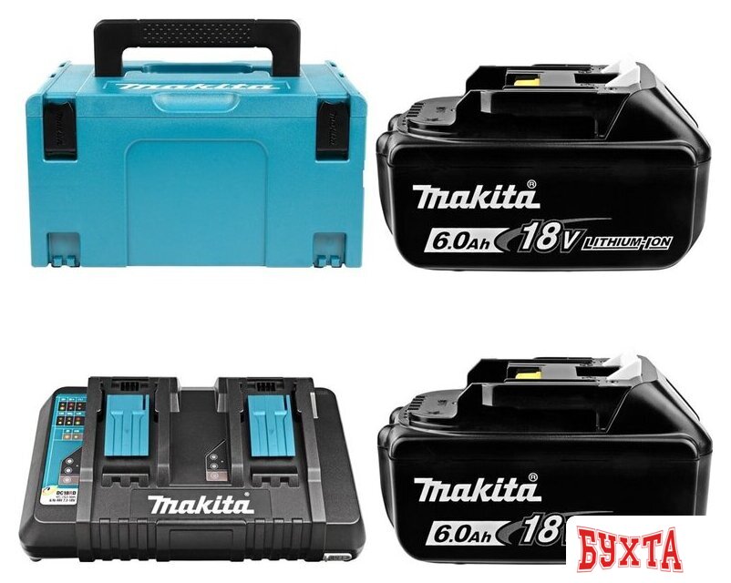 Аккумулятор с зарядным устройством Makita BL1860B + DC18RD 198080-9 (40В/6 Ah + 7.2-18В)