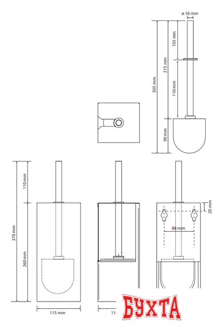 Ершик для унитаза Bemeta Niva 101113091 2