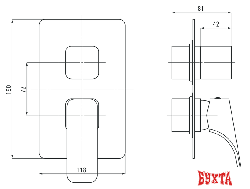 Смеситель без скрытого механизма Deante Hiacynt BXY AQHM 2