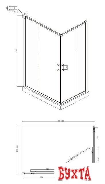 Душевой уголок Ambassador Set 14011101-ST9 5