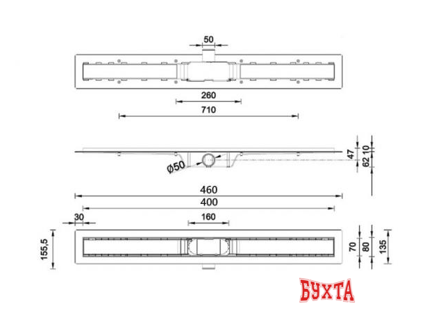 Трап/канал Styron STY-M-40 3