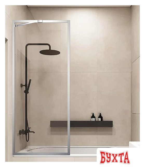 Стеклянная шторка для ванны Veconi 80x150 PL85-80-01-C7 (стекло прозрачное/хром)