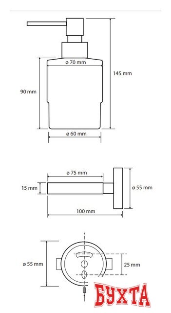 Дозатор для жидкого мыла Bemeta Sablo 160109102 3