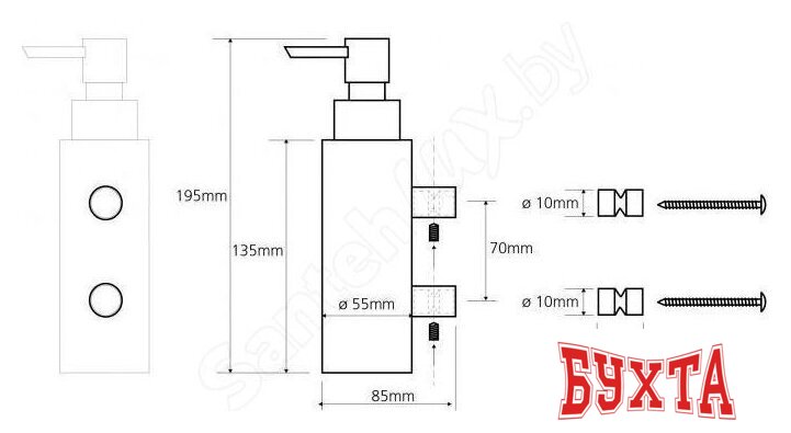 Дозатор для жидкого мыла Bemeta Solo 139309312 2