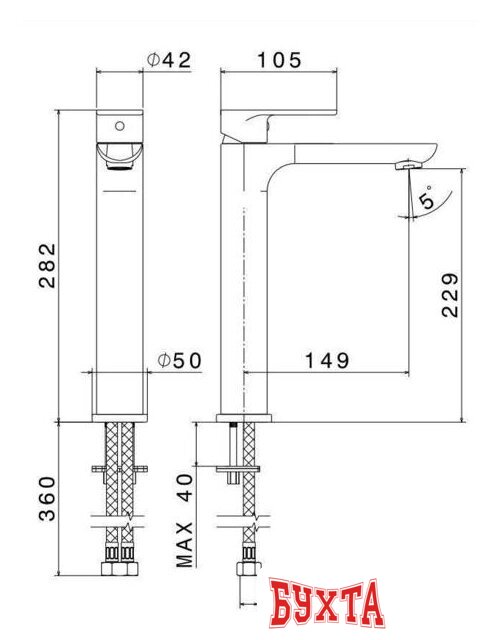 Смеситель Kerama Marazzi Piano 69315KM.21.018 2