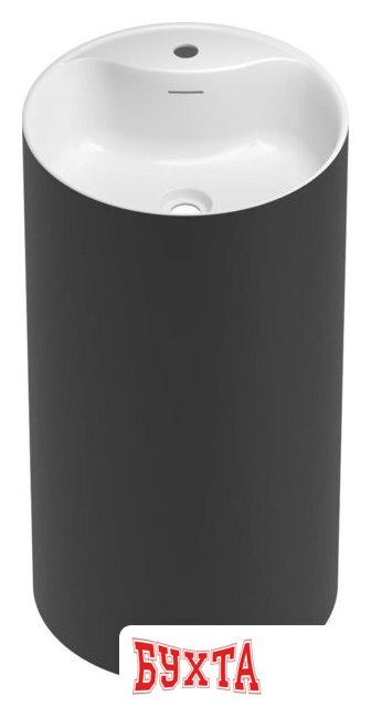 Умывальник Wellsee Chalice Perfection 230616000 (отдельностоящий, с отверстием под смеситель, матовый черный/глянцевый белый) 2