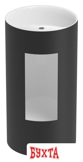 Умывальник Wellsee Chalice Perfection 230616000 (отдельностоящий, с отверстием под смеситель, матовый черный/глянцевый белый) 3