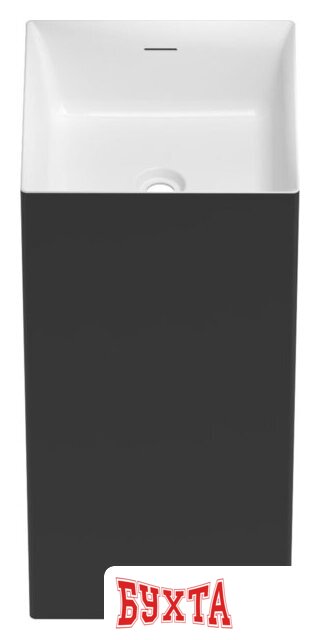 Умывальник Wellsee Pure BY Wellsee 230713000 (отдельностоящий, без отверстия под смеситель, матовый черный/глянцевый белый) 2