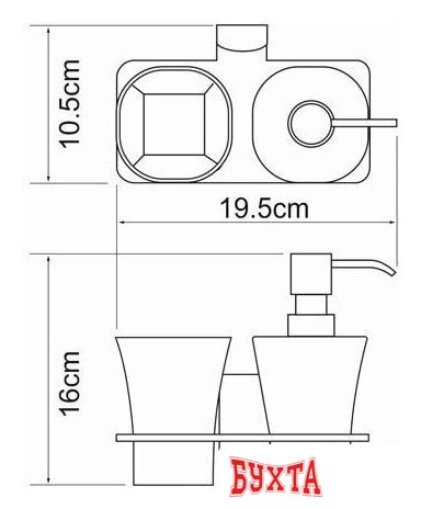 Держатель для стакана и дозатора мыла Wasserkraft Leine K-5089 3