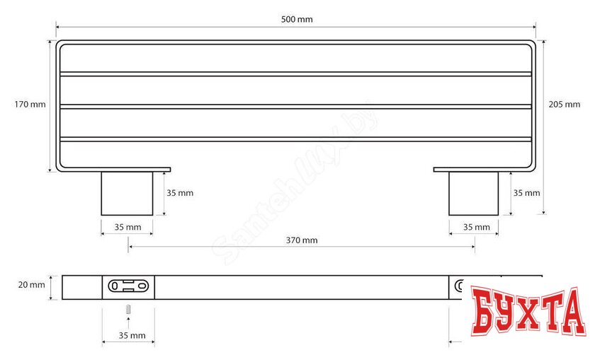 Полка для полотенца Bemeta 135002180 (черный) 2