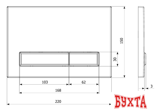 Панель смыва Lavinia Boho Relfix 3805001C (хром) 2