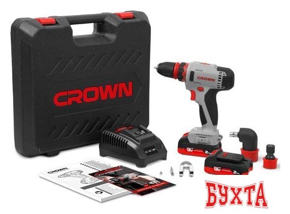 Дрель-шуруповерт Crown CT21081HQ-2 BMC (с 2-мя АКБ, кейс) 2