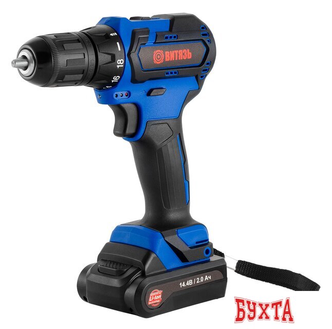 Дрель-шуруповерт Витязь ДА-314-2 (с 2-мя АКБ, кейс)