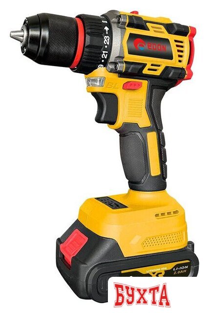 Дрель-шуруповерт Edon AD-18BL (с 2-мя АКБ, кейс, набор оснастки)