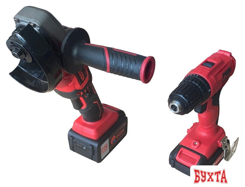 Наборы электроинструментов Edon OAF21-AD/AG (шуруповерт, болгарка, 2 АКБ, кейс) 3