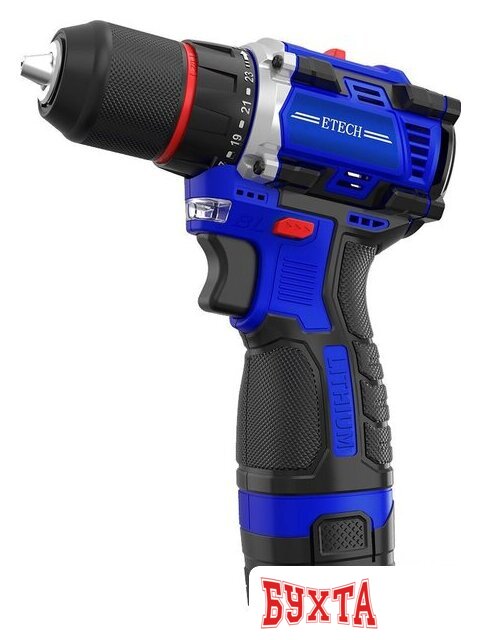 Дрель-шуруповерт ETECH TEH-16BL (с 2-мя АКБ, кейс)