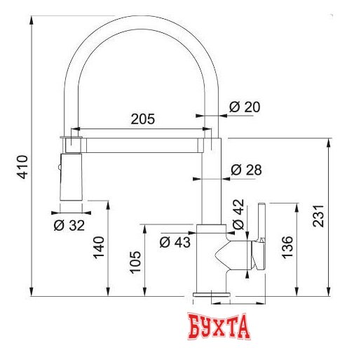 Смеситель Franke Lina Semi-pro 115.0626.088 (хром/белый) 4