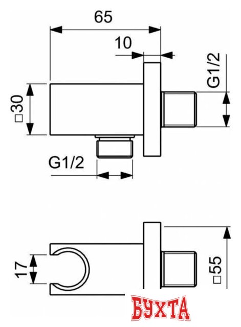 Держатель душевой лейки с подключением Ideal Standard IdealRain BC771AA 5